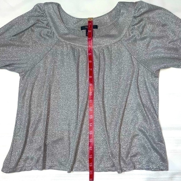$5 ADD ON with $15+ Bundle Style & Co. Petite Top Silver Metallic Sz LP EUC - Picture 13 of 13